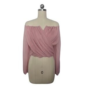 Windsor Blouse Crop Top Blush Pink, Sz XL, PTP (relaxed): 18in